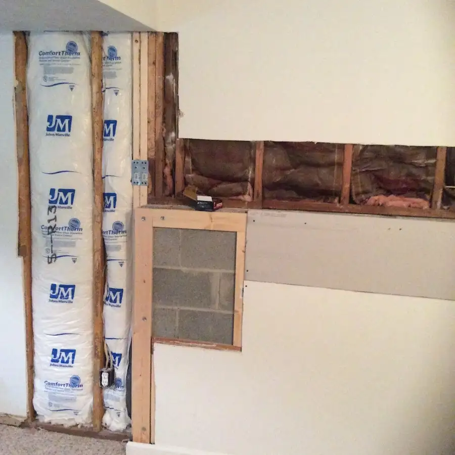 Wall insulation replacement during Basement Flood Cleanup in Leisure World